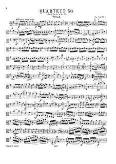 Струнный квартет No.43 соль мажор, Hob.III/58 Op.54 No.1: Партия альта by Йозеф Гайдн