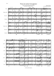 Fest- und Gedenksprüche, Op.109: No.2 If a strong armed man guards his palace, for wind octet (2 oboes, 2 clarinets, 2 horns, 2 bassoons) by Иоганнес Брамс