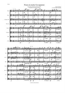 Fest- und Gedenksprüche, Op.109: No.2 If a strong armed man guards his palace, for wind quartet and string quartet (higher basses) by Иоганнес Брамс