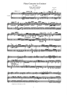 Concerto in G minor for Flute and String Quartet: Version for flute and cembalo (or piano), CS-LR3 by Giacomo de Lucchesini