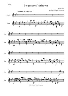 Bergamasca Variations: For violin and guitar by folklore, Дэвид Соломонс