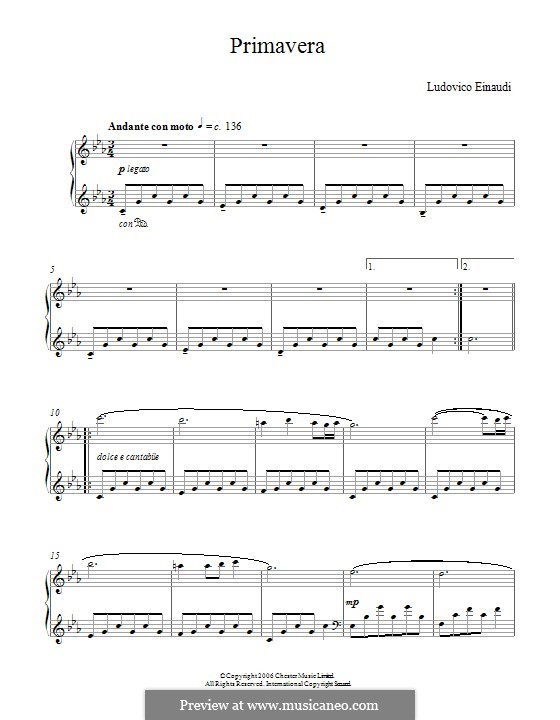 Primavera: Для фортепиано by Ludovico Einaudi