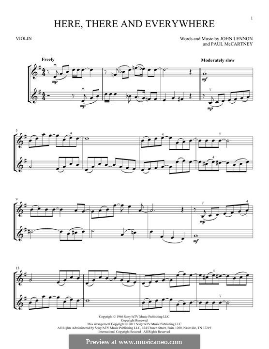 Here, There and Everywhere (The Beatles): Для двух скрипок by John Lennon, Paul McCartney