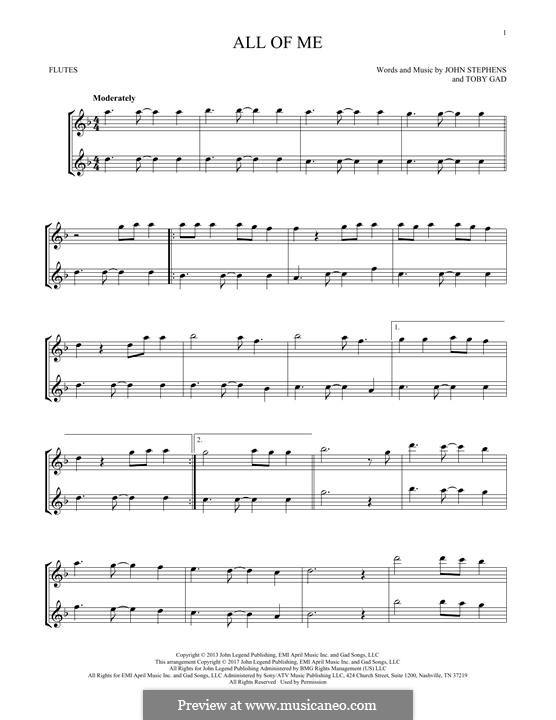 All of Me: Для двух флейт by John Stephens, Tobias Gad