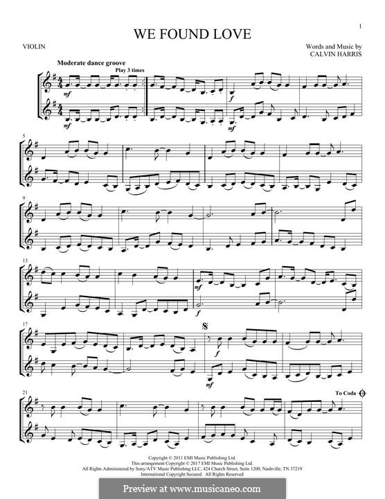 We Found Love: Для двух скрипок by Calvin Harris