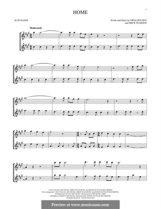 Home: For two alto saxophones by Phillip Phillips