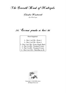 Book 7 (Concerto), SV 117–145: No.20 Eccomi pronta ai baci a6 by Клаудио Монтеверди