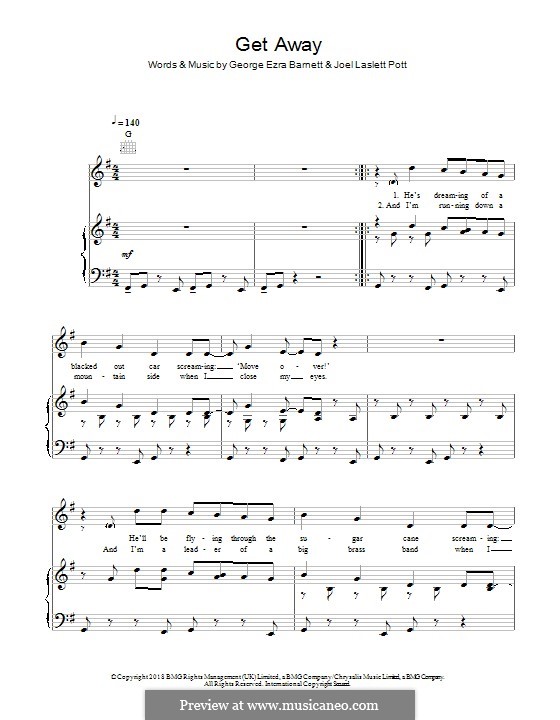 Get Away: Для голоса и фортепиано (или гитары) by Joel Pott, George Ezra Barnett
