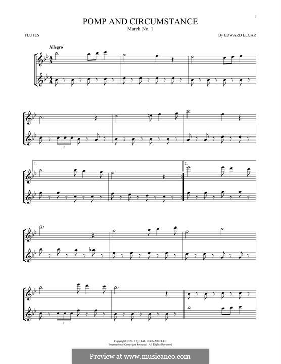 Марш No.1: Trio, for two flutes by Эдуард Элгар