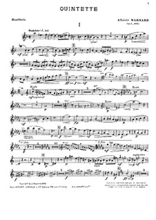Квинтет для фортепиано и духовых инструментов ре минор, Op.8: Партия гобоя by Альберик Маньяр