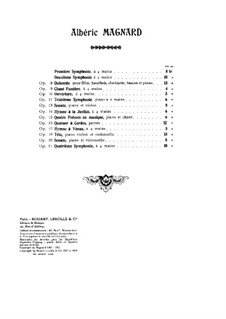 Квинтет для фортепиано и духовых инструментов ре минор, Op.8: Партитура by Альберик Маньяр