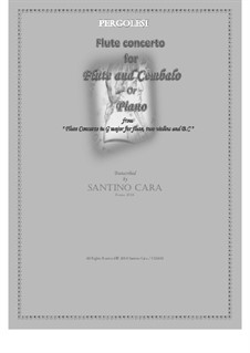 Концерт для флейты с оркестром соль мажор : Version for flute and cembalo (or piano) by Джованни Баттиста Перголези