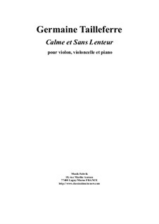 Calme et Sans Lenteur: Calme et Sans Lenteur by Germaine Tailleferre