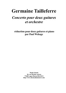 Concerto for two guitars and orchestra: For two guitars and piano by Germaine Tailleferre