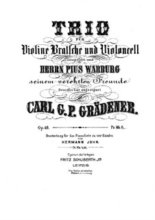 Струнное трио соль минор, Op.48: Партитура by Карл Георг Петер Греденер