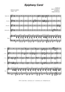 Epiphany Carol: For saxophone quartet and piano by folklore, John H. Hopkins Jr.