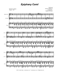 Epiphany Carol: Duet for soprano and alto saxophone by folklore, John H. Hopkins Jr.