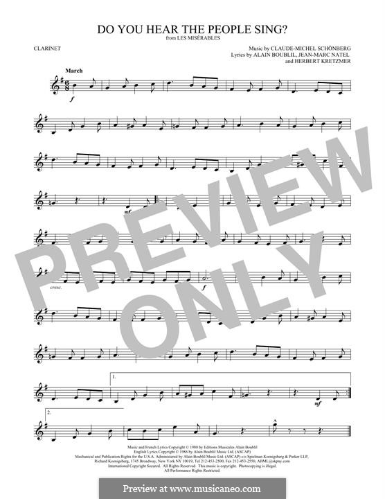 Do You Hear the People Sing: Для кларнета by Claude-Michel Schönberg