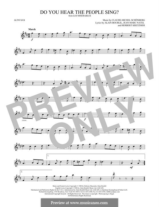 Do You Hear the People Sing: Для альтового саксофона by Claude-Michel Schönberg