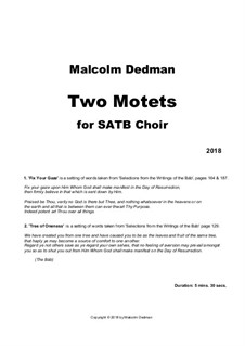 Two Motets, MMC21: Two Motets by Malcolm Dedman