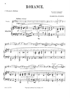 Романс для скрипки и фортепиано: Партитура by Габриэль Проспер Мари