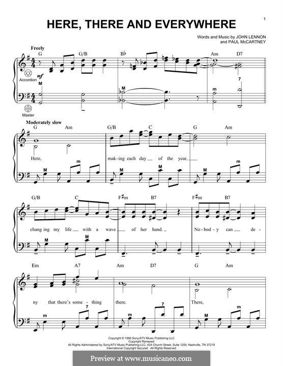 Here, There and Everywhere (The Beatles): Для аккордеона by John Lennon, Paul McCartney