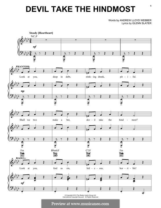 Devil Take the Hindmost: Для голоса и фортепиано (или гитары) by Andrew Lloyd Webber