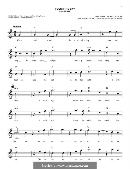 Touch The Sky (from Brave): Мелодия by Alexander L. Mandel