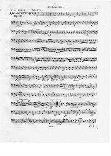 Блестящий квартет No.2 для флейты, скрипки, альта и виолончели, Op.38: Партия виолончели by Фридрих Феска