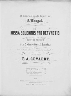 Missa solemnis pro defunctis: Партии by Франсуа Огюст Геварт