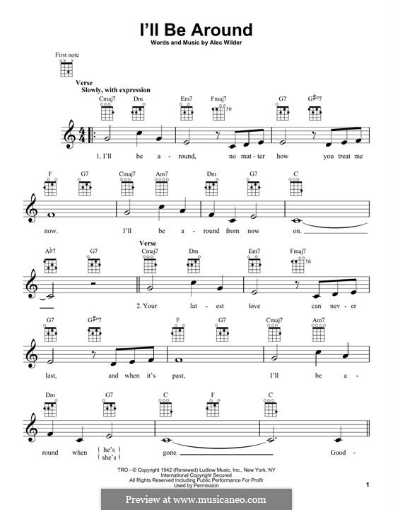 I'll Be Around (The Mills Brothers): Для укулеле by Alex Wilder