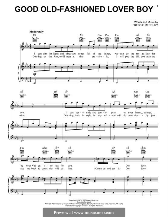 Good Old Fashioned Lover Boy (Queen): Для голоса и фортепиано (или гитары) by Freddie Mercury
