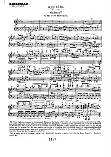 Концерт для фортепиано с оркестром No.2, Op.19: Каденция к I части by Людвиг ван Бетховен