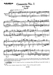 Концерт для фортепиано с оркестром No.1, Op.15: Movement I, for piano four hands by Людвиг ван Бетховен