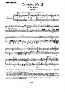 Концерт для фортепиано с оркестром No.2, Op.19: Movement I, for piano four hands by Людвиг ван Бетховен