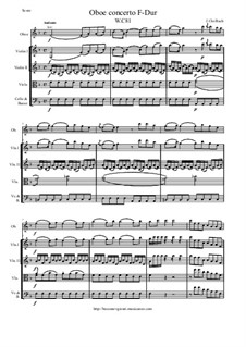 Oboe concerto F-Dur, W C81: Score and parts by Иоганн Христиан Бах