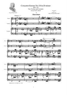 Кончерто гроссо No.10 ре минор, HWV 328: Version for two violins and cembalo (or piano) by Георг Фридрих Гендель
