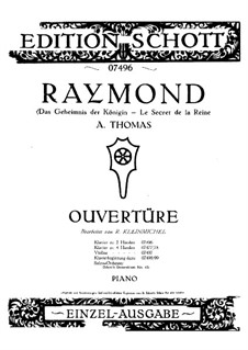 Overture to 'Raymond ou Le secret de la Reine9: Для фортепиано by Амбруаз Томас