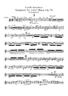 Симфония No.3 до минор 'Симфония с органом', Op.78: Партия кларнетов by Камиль Сен-Санс