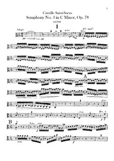 Симфония No.3 до минор 'Симфония с органом', Op.78: Партия альта by Камиль Сен-Санс
