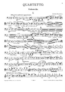 Струнный квартет соль минор: Партия виолончели by Антонио Сконтрино