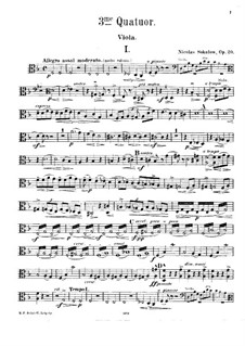 Струнный квартет No.3 ре минор, Op.20: Партия альта by Николай Соколов