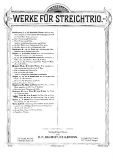 Струнное трио No.2 ре мажор, Op.5: Партия виолончели by Вилибальд Зоммер