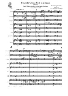 Concerto Grosso No.1 in G Major, HWV 319: Score, parts by Георг Фридрих Гендель