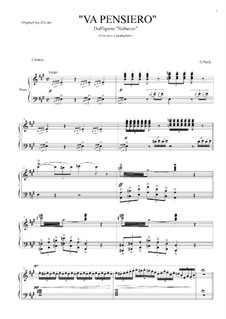 Va' Pensiero (Chorus of the Hebrew Slaves): For tenor and piano by Джузеппе Верди