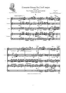 Кончерто гроссо No.2 фа мажор, HWV 320: Version for two violins, cello and cembalo by Георг Фридрих Гендель