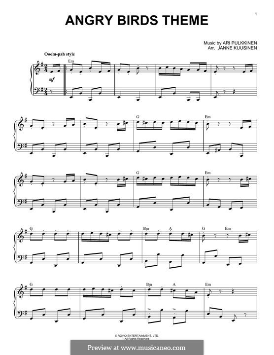 Angry Birds Theme: Для фортепиано by Ari Pulkkinen