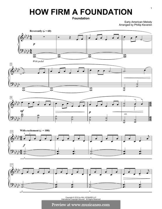How Firm a Foundation: Для фортепиано (легкий уровень) by folklore