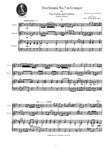 Двенадцать трио-сонат для двух скрипок и бассо континуо, Op.1: Trio Sonata No.7 in G major by Томазо Альбинони