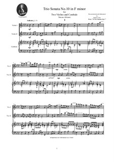 Двенадцать трио-сонат для двух скрипок и бассо континуо, Op.1: Trio Sonata No.10 in F minor by Томазо Альбинони